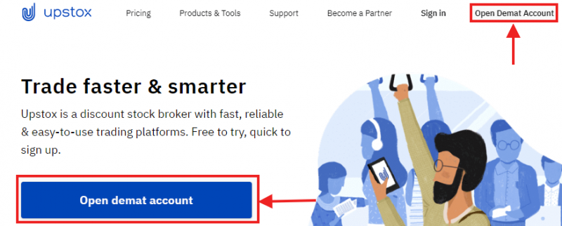 Sign Up on RKSV (UpStox) Home Page