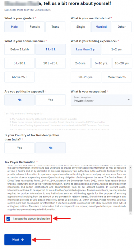 RKSV application- Provide Personal Details