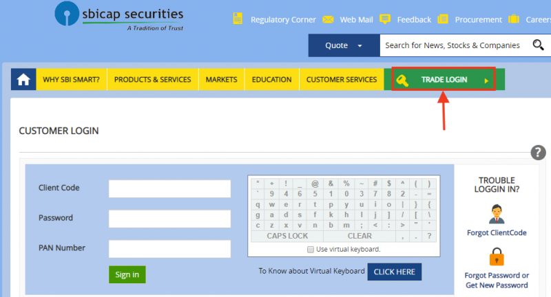 SBISMART Web trading portal