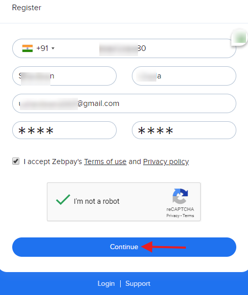 Register by providing you name, mobile number and email address