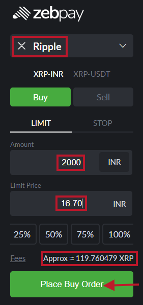 Buy Ripple in Zebpay