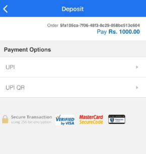 Zebpay choose from UPI or UPI QR