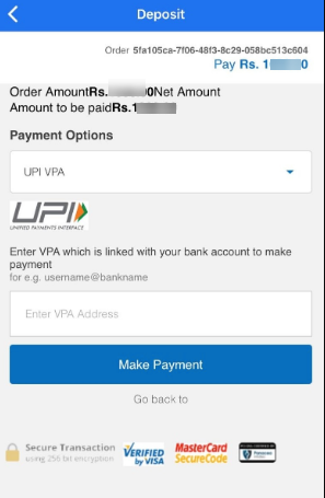 Deposit through UPI