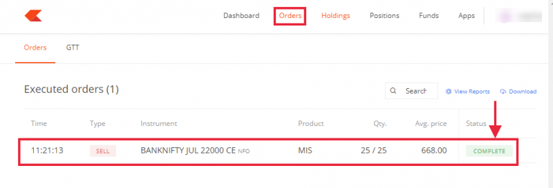 Check order status in order book