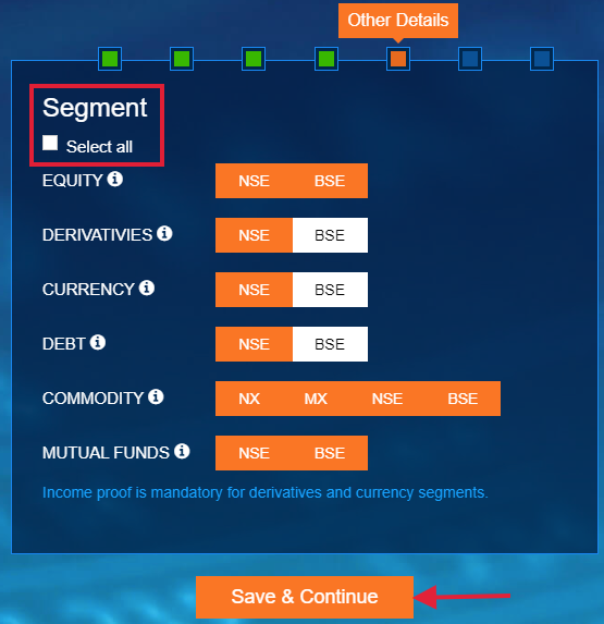 IIFL demat a/c opening- Select Trading Segment