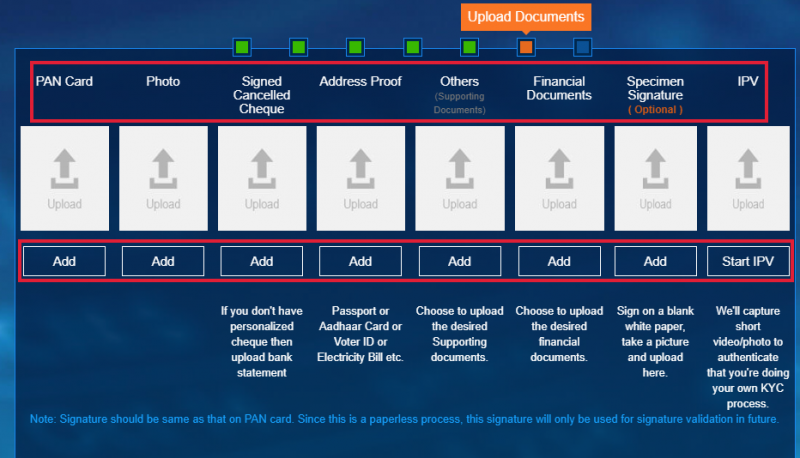 Upload KYC and Supporting Documents