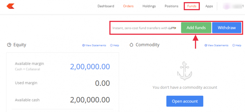Add Margin into trading account