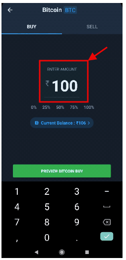 Enter Amount in QuickBuy