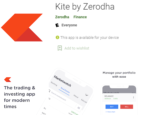 Zerodha Kite app 