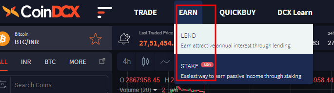CoinDCX DeFi applications
