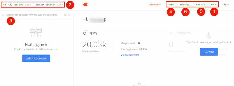 Zerodha Dashboard